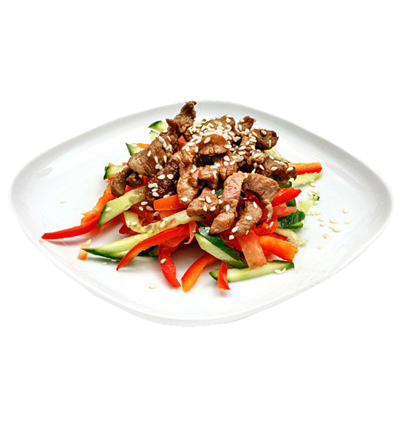 Острый салат с говядиной и овощами по-тайски