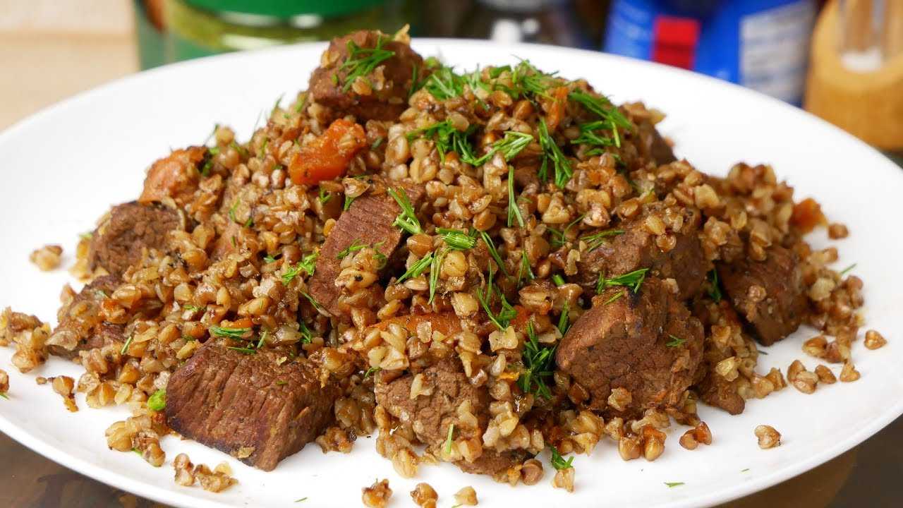 Гречка с подливой с мясом по пошаговому рецепту с фото