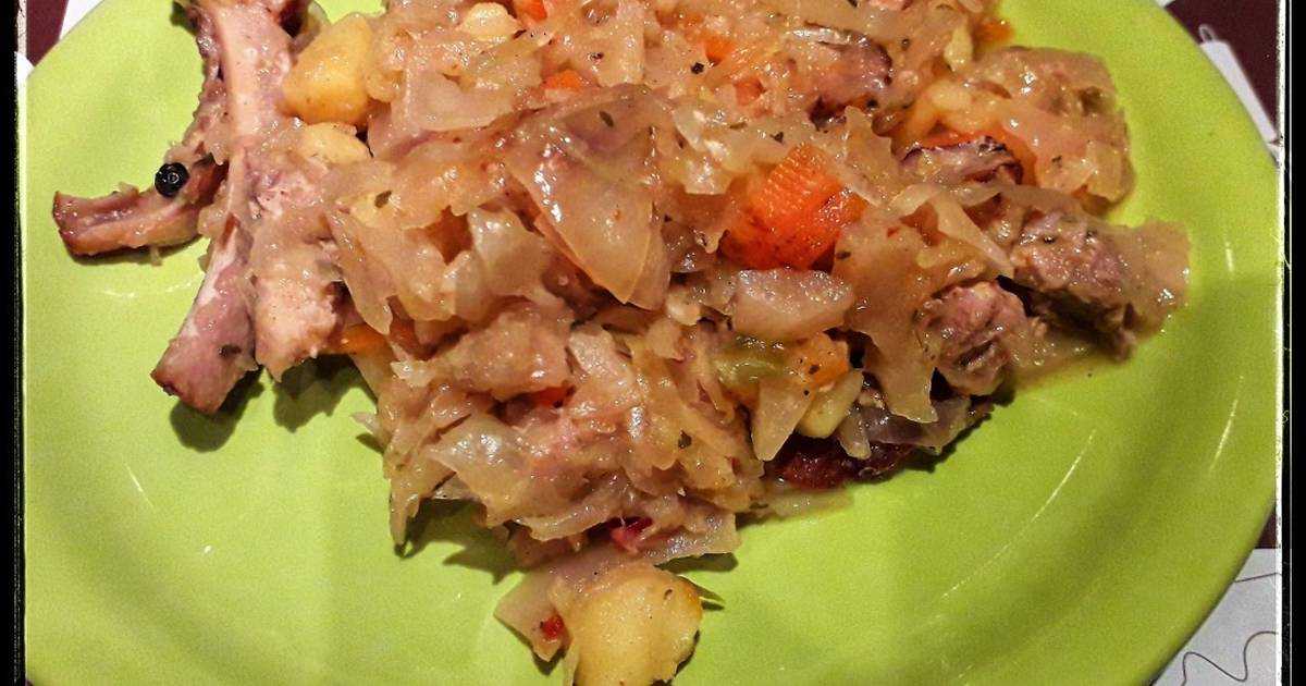 Тушеная капуста с фаршем