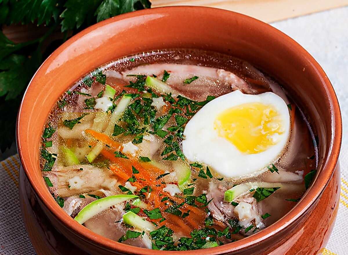 Куриный суп с яйцом и картошкой
