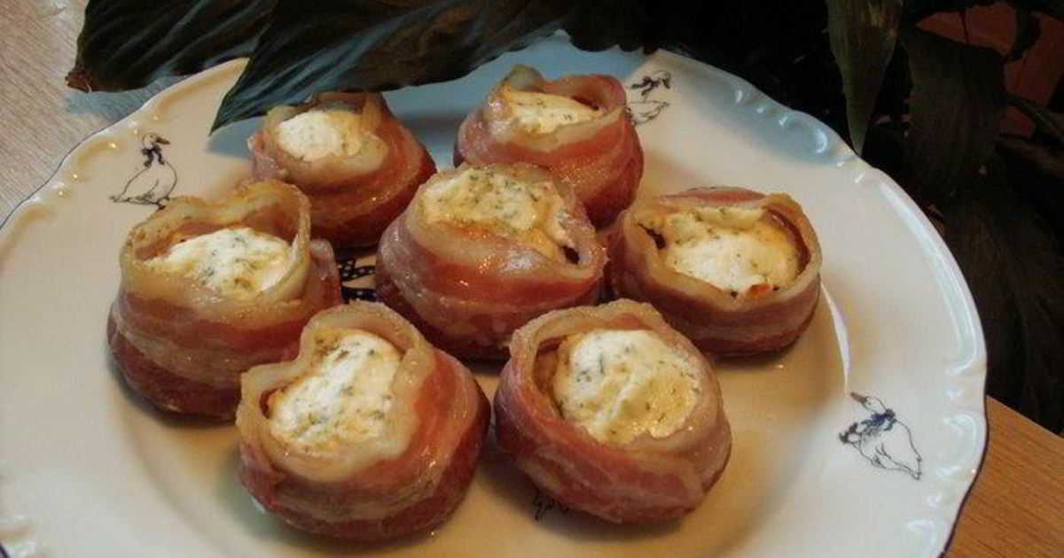 Закуска «шампиньоны в беконе» - вкусные рецепты
