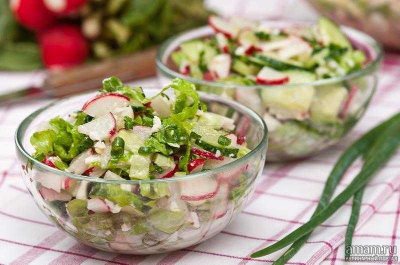 Вкусные и простые салаты с редиской и огурцом. 11 рецептов