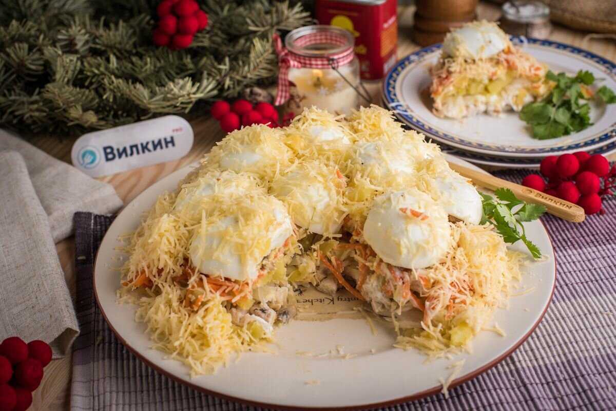 Салат сугроб с курицей рецепт