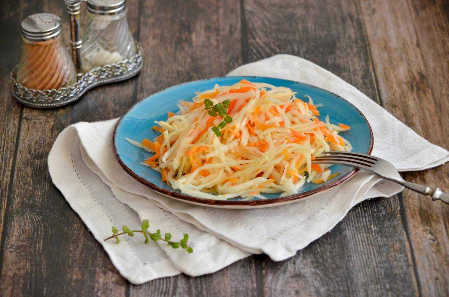 Салат витаминный из капусты с морковью и уксусом - 6 пошаговых фото в рецепте