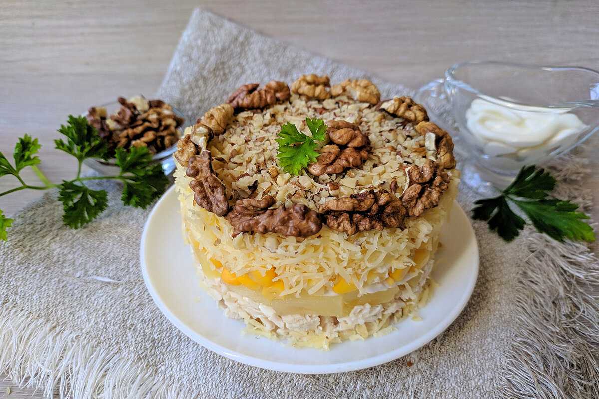 Салаты с курицей и ананасами на новый год 2023 - 9 простых и вкусных рецептов