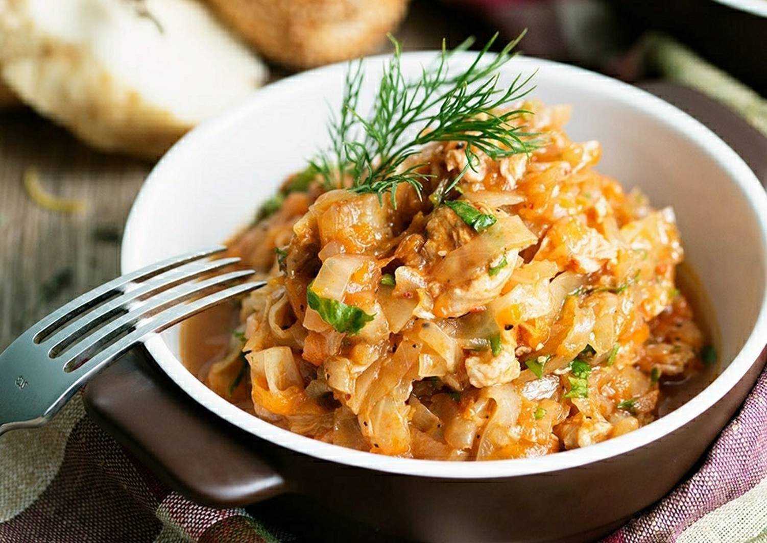 Тушеная пекинская капуста с грибами, очень нежная и сочная