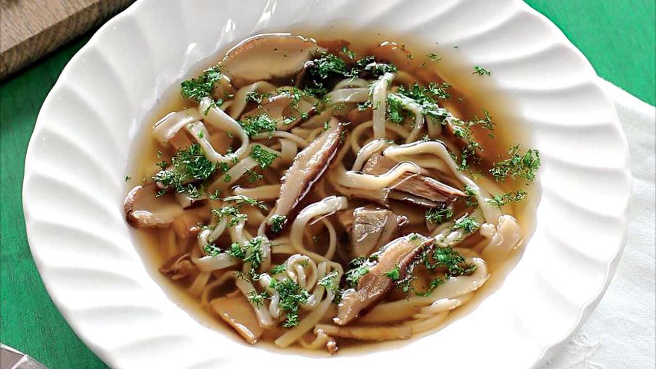 Как приготовить лапшу с грибами, рецепт супа с лапшой и с грибами