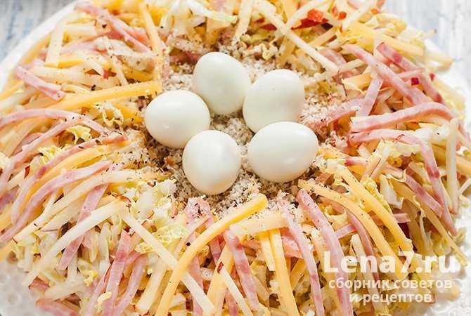 Рецепты салата "кукушкино гнездо" с фото. кукушкино гнездо блюдо