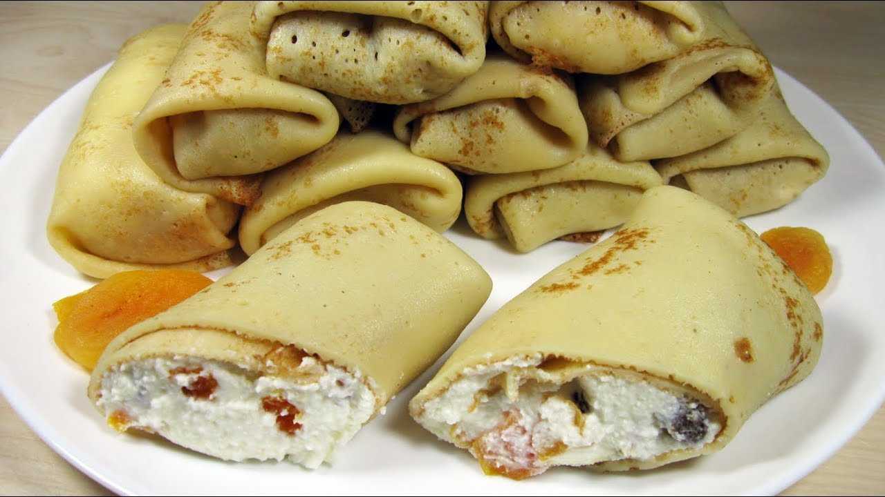 Фаршированные блины с творогом + рецепт начинки
