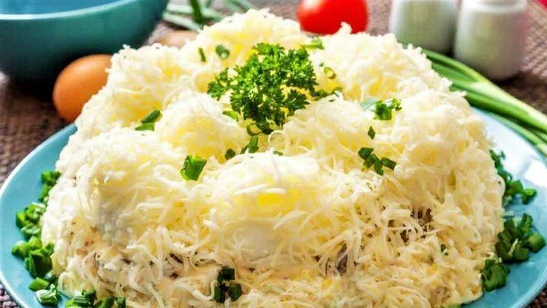 Салат «снежные сугробы» пошагово с фото: рецепт с курицей