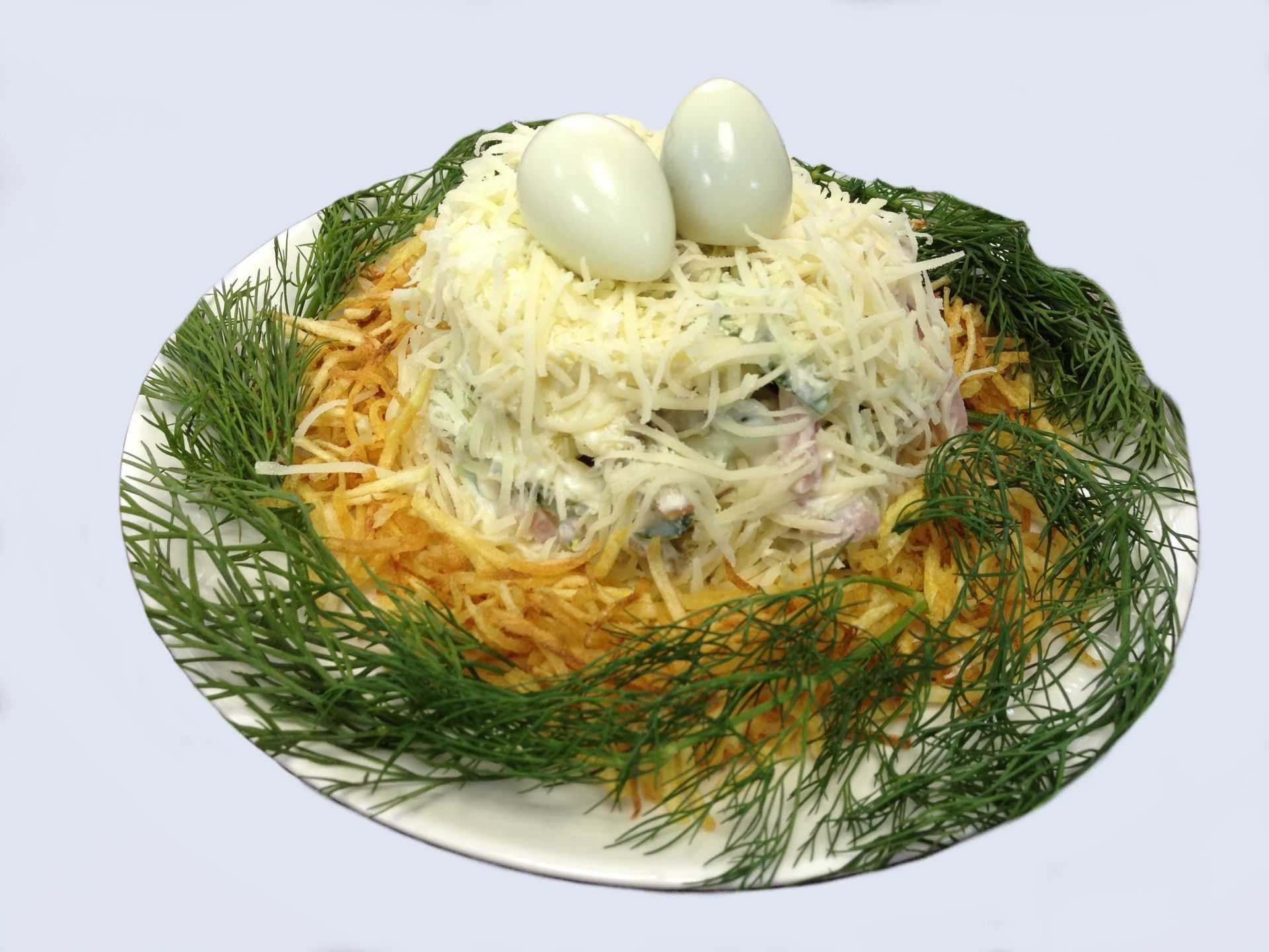Салат гнездо глухаря - очень вкусные 6 классических рецептов