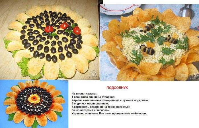 Салат "подсолнух" с чипсами — классический пошаговый рецепт
