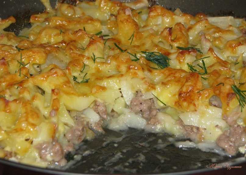 Картошка с фаршем слоями в духовке рецепт с фото - 1000.menu