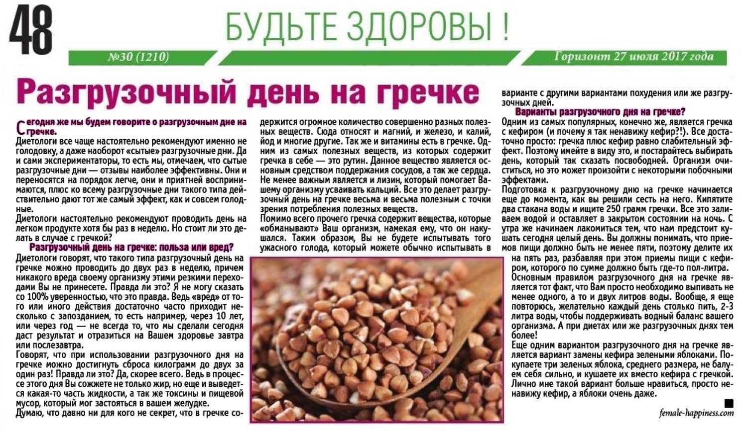 Гречневая диета с кефиром для похудения