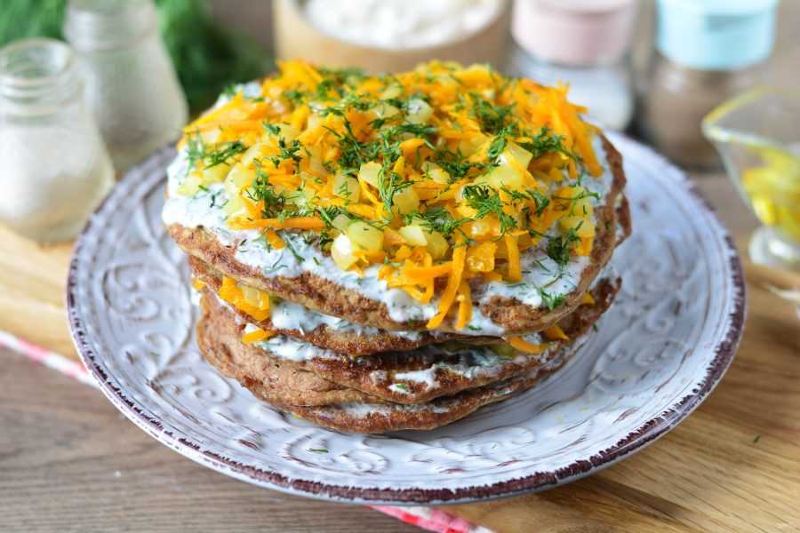 Торт из печени говяжьей с морковью и луком, рецепт с фото