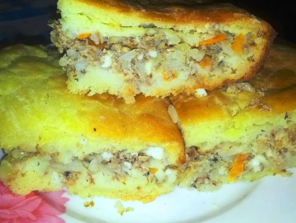 Заливной рыбный пирог с консервами на кефире в духовке — простые и быстрые рецепты