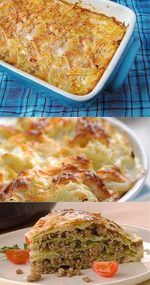 Капуста белокочанная (запеканка с фаршем)