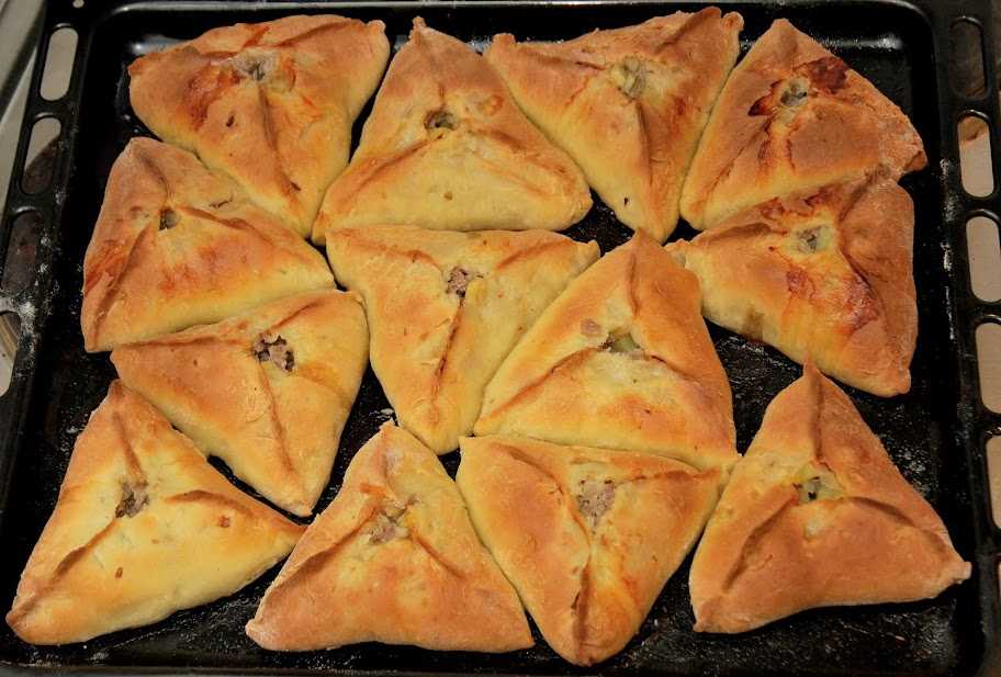 Усбосмак – башкирские треугольные пирожки с мясом, картошкой и луком (usbosmak - bashkir triangular pies with meat, potatoes and onions) - вкусные заметки
