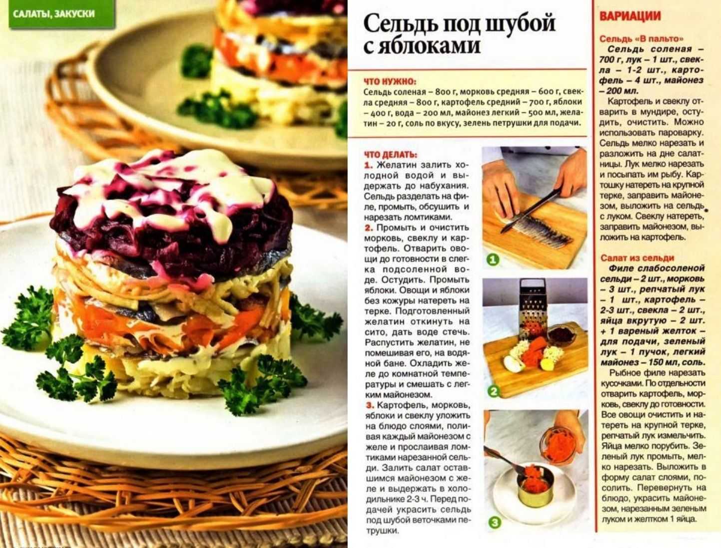Селедка под шубой — классические пошаговые рецепты + слои по порядку