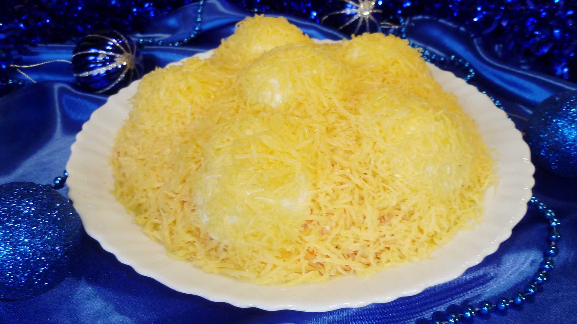 Салат «сугроб» на праздничный стол: рецепты с мясом, курицей, рыбой