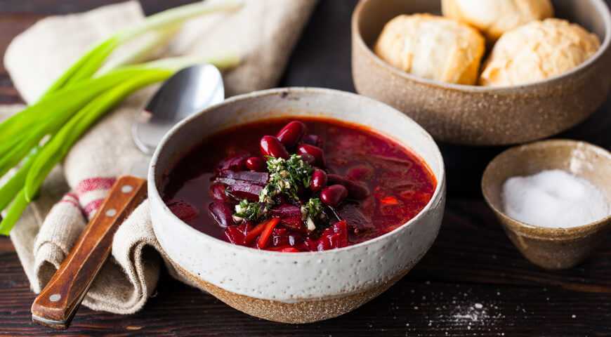 Постный борщ с фасолью - очень вкусный и бесподобный