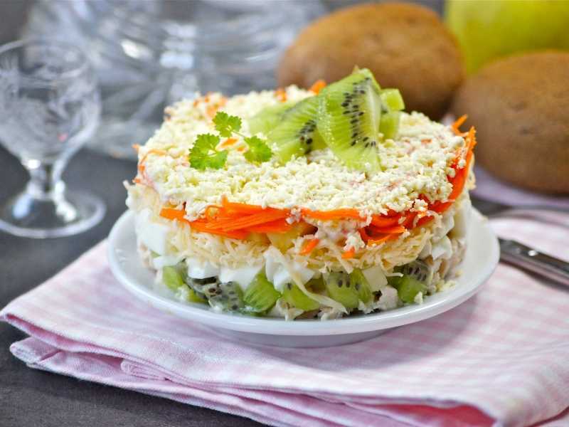 Салат с киви - рецепты с фото простые и вкусные