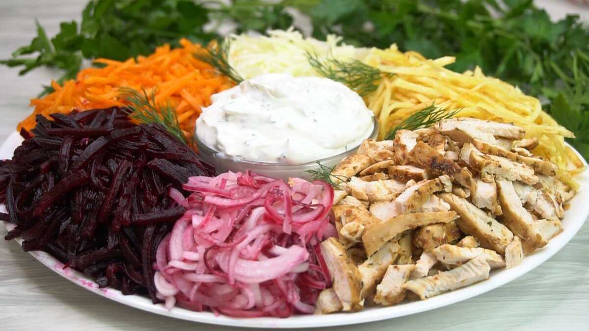 Классический салат «чафан» с курицей, вкусный рецепт