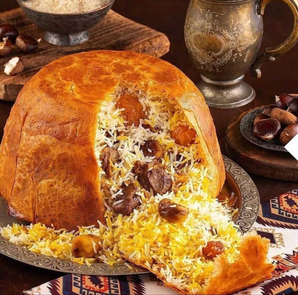 Шах плов по-азербайджански в лаваше: пикантный вариант