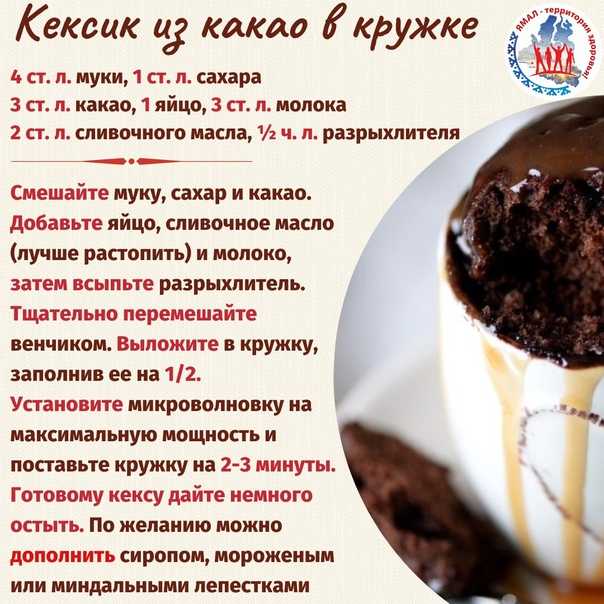 Кекс в микроволновке за 5 минут в кружке: рецепты
