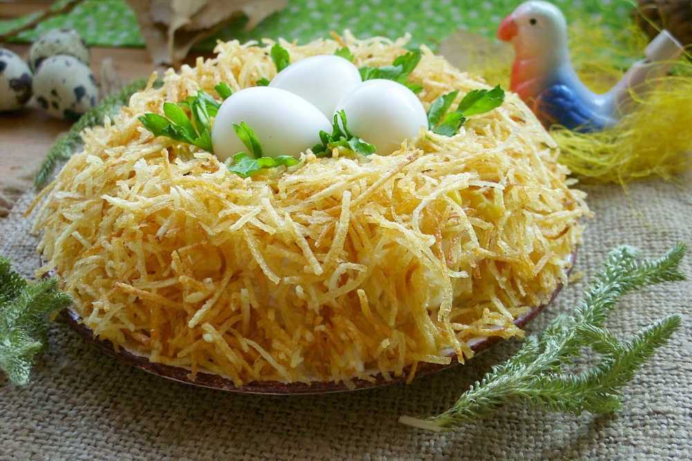 Салат гнездо глухаря – 5 лучших пошаговых рецептов — тортомарафон