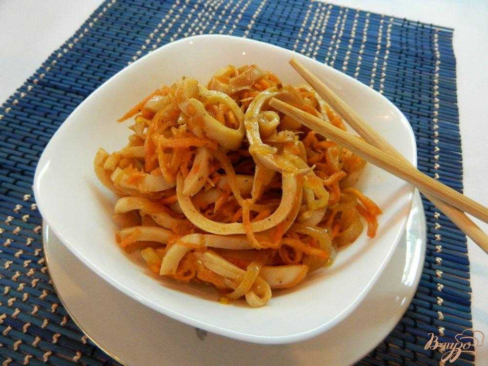 Кальмары по корейски с морковью маринованные