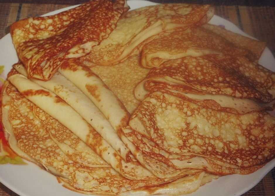 Тонкие блинчики на молоке с дырочками