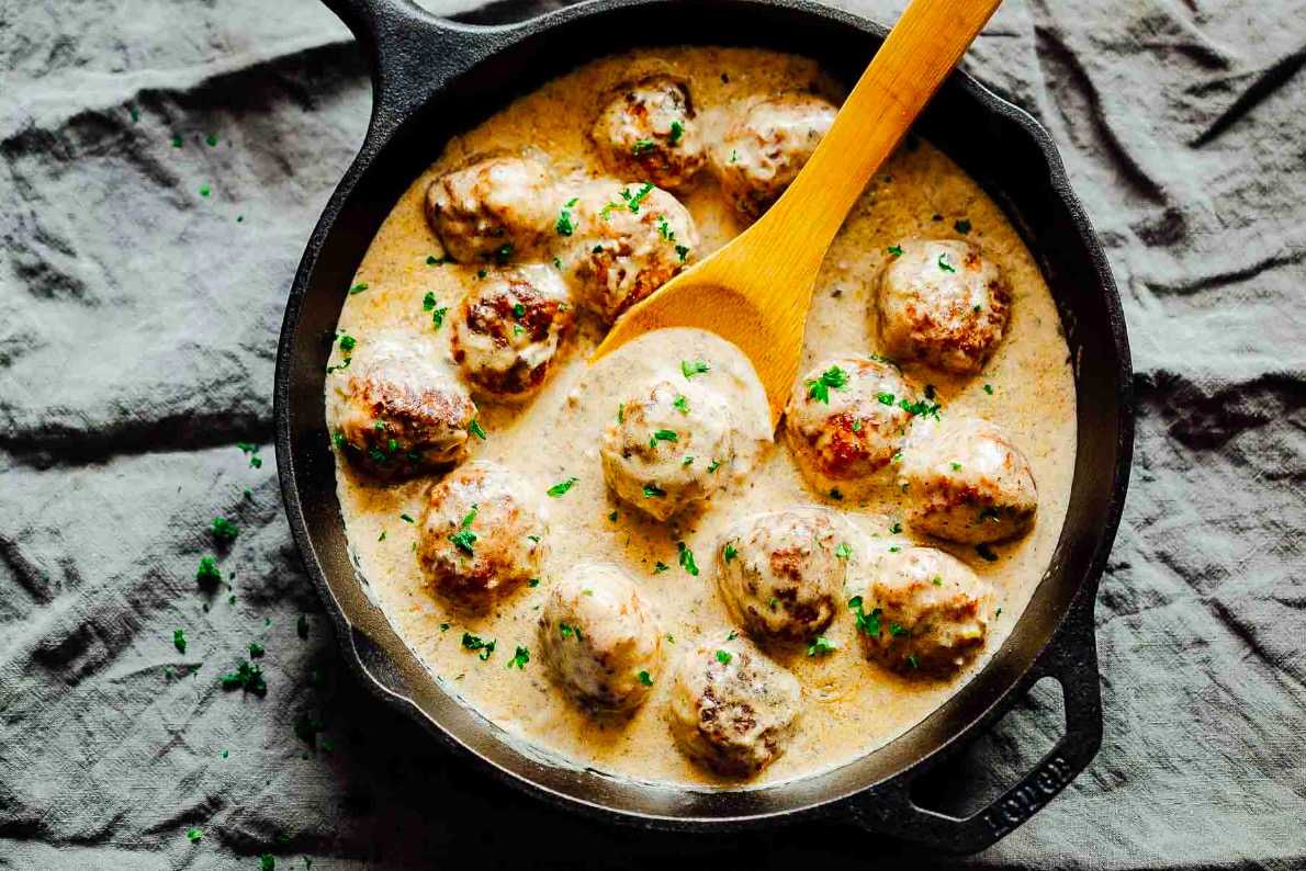 Куриные шарики в сливочном соусе — пошаговый рецепт с фото