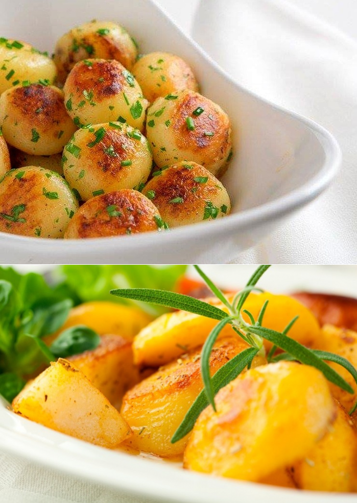Мелкая картошка жареная в казане